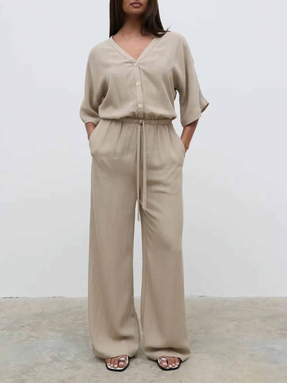 Daily V-Neck Jumpsuit