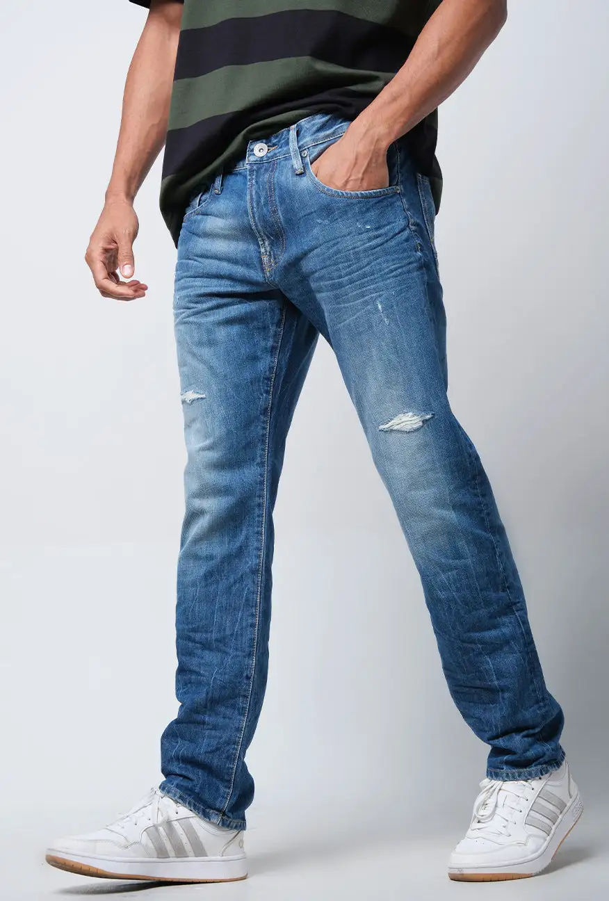 Men's Distressed Slim Fit Jeans