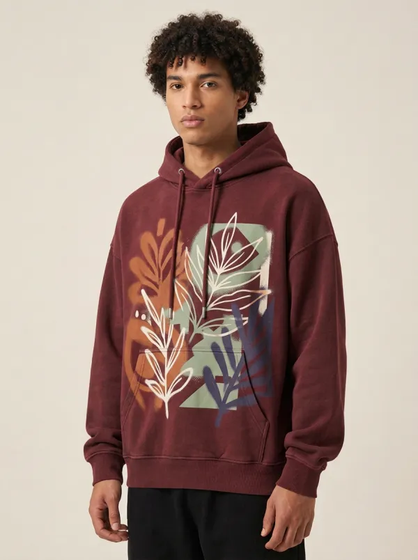 Unisex Botanical Abstract Art Hoodie