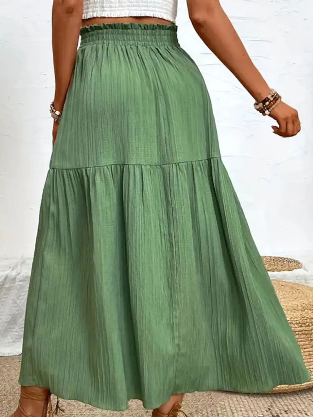 Side Slit Frill Skirt