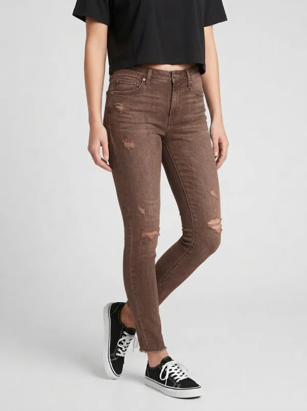 Women's Distressed Denim Graphic Slim Jeans