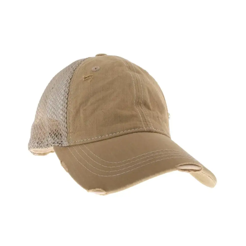 Cotton High Pony Baseball Cap with Side Net Panels