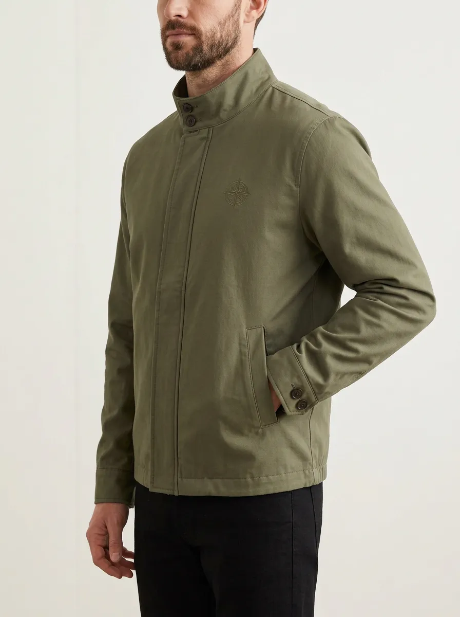 Men's Outdoor Adventure Compass Embroidered Printed Jacket
