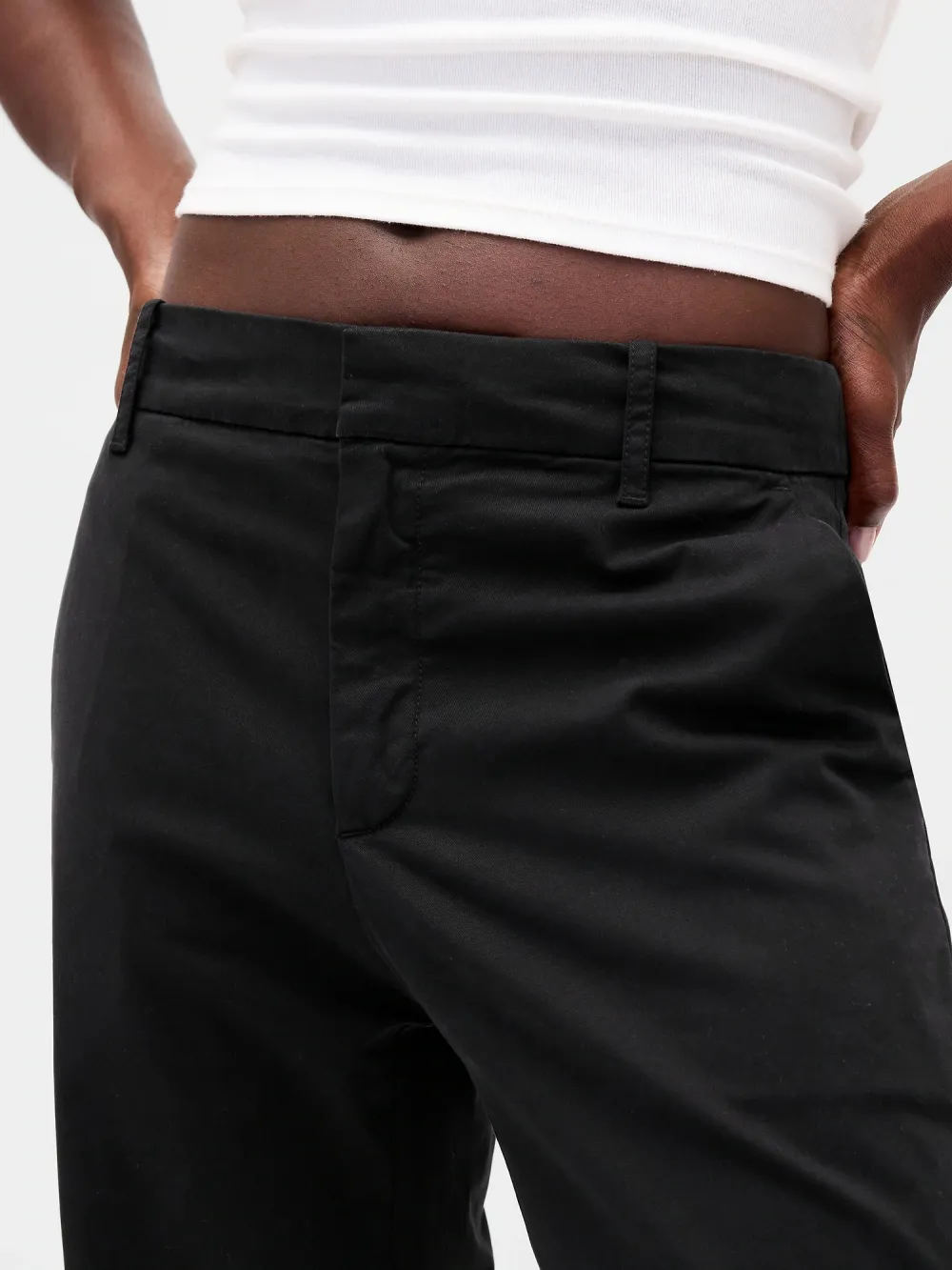 Mid-Waist Stretch Pants