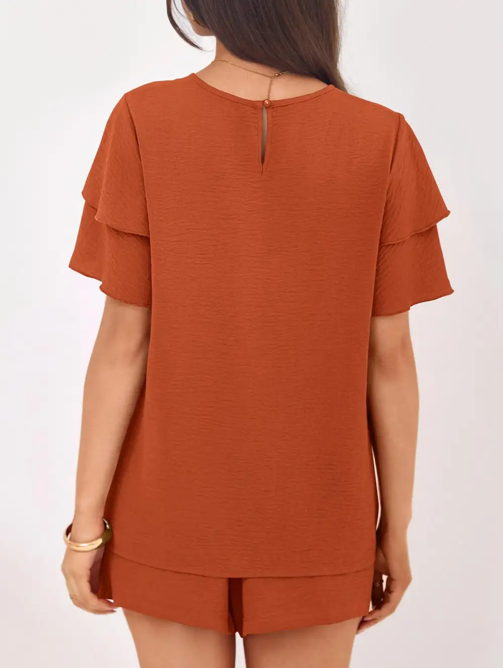 Crew Neck Top Two Piece Set