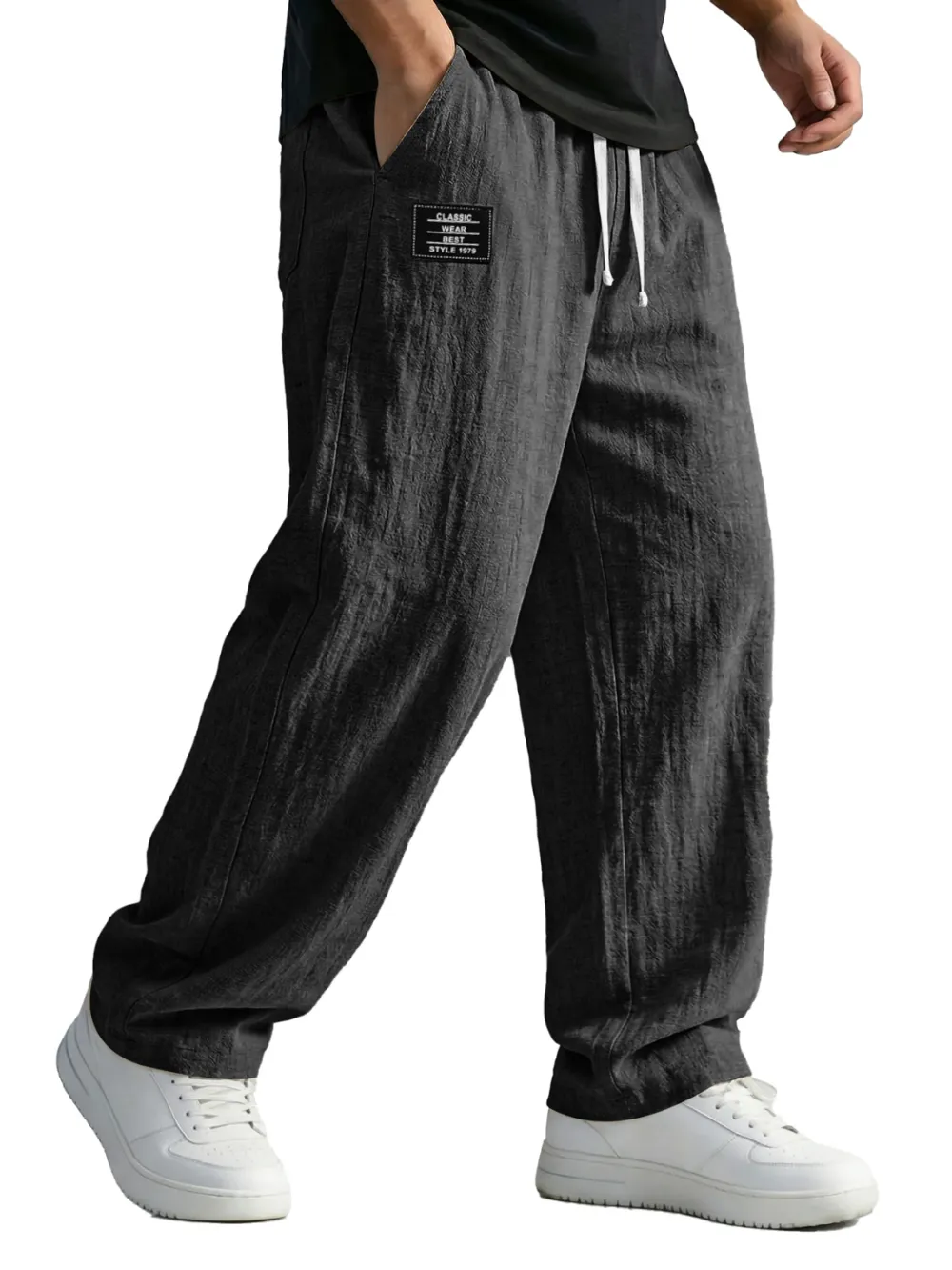 Cotton Linen Seamed Detail Trousers