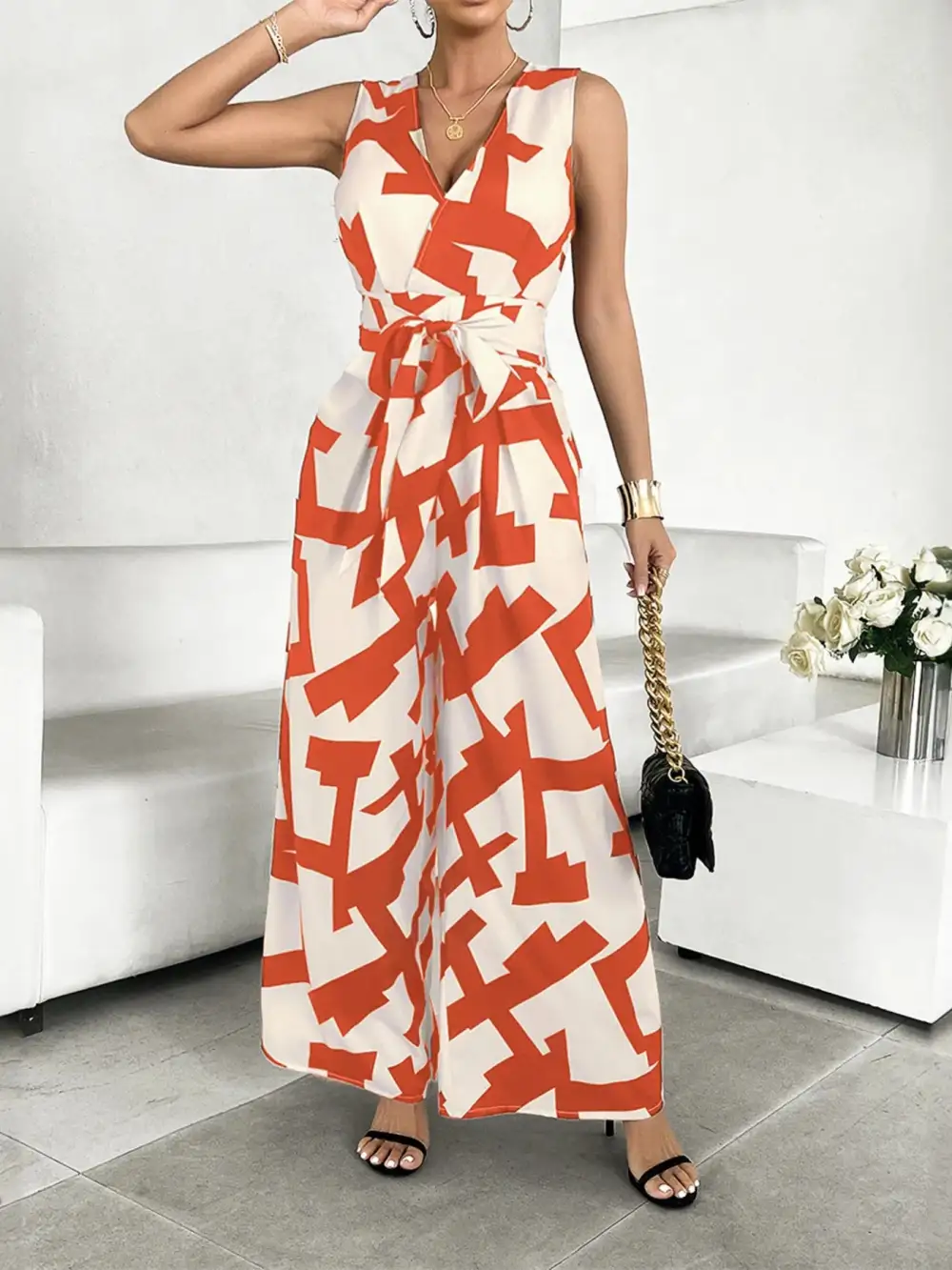 Easygoing Wide Leg Printed Jumpsuit