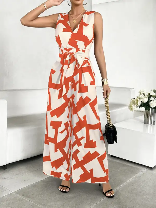 Easygoing Wide Leg Printed Jumpsuit