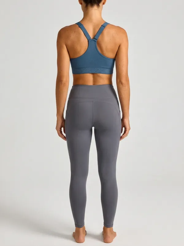 Racerback Seamless Scoop Neck Geometric Detail Women's Sports Bra