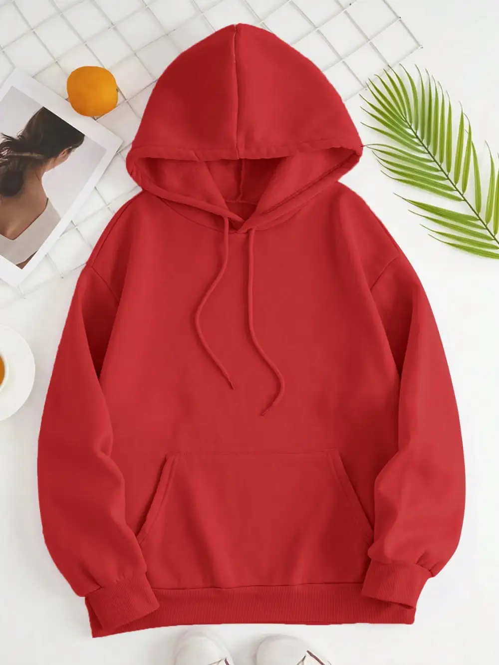 Refined Drawstring Pocketed Hoodie