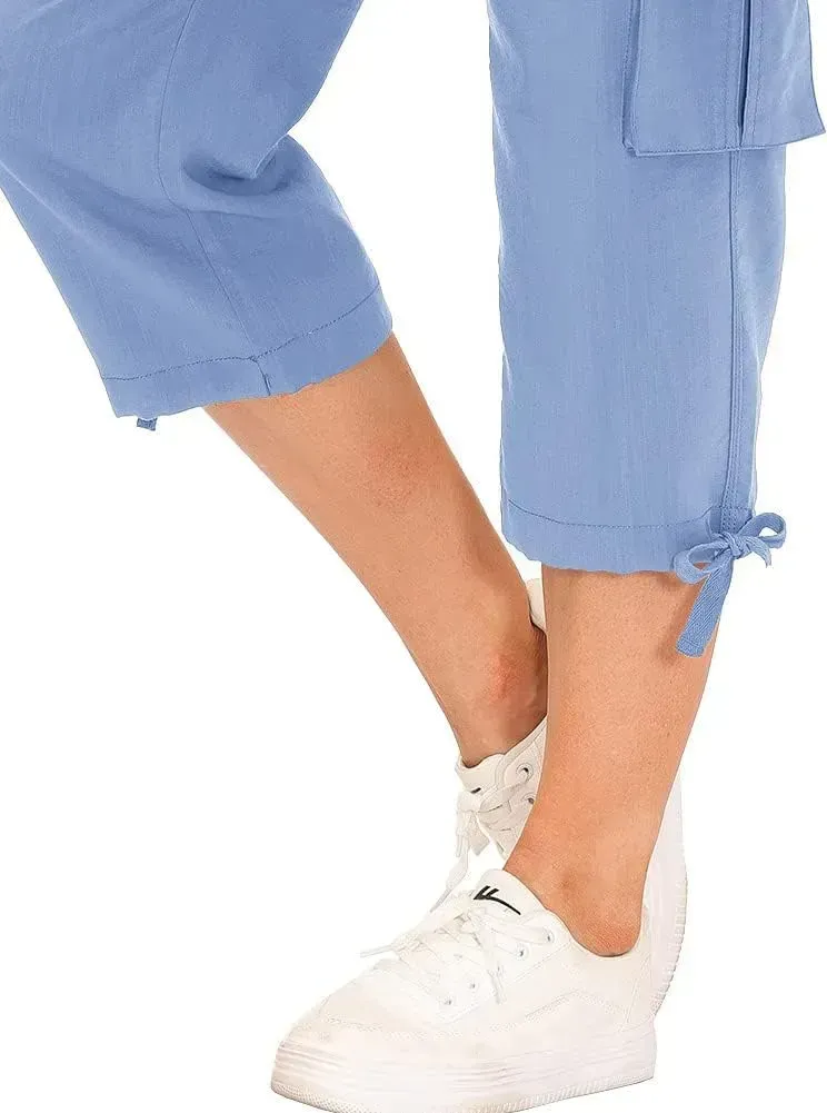 MoFiz Womens Capris with Pockets Loose Fit Casual Capri Pants Dressy Lightweight Ladies Baggy Cargo Pants for Hiking