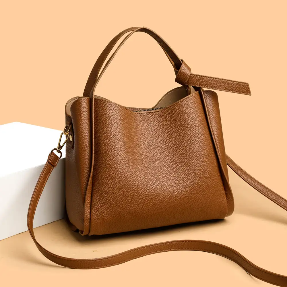 Soft Leather Bucket Bag