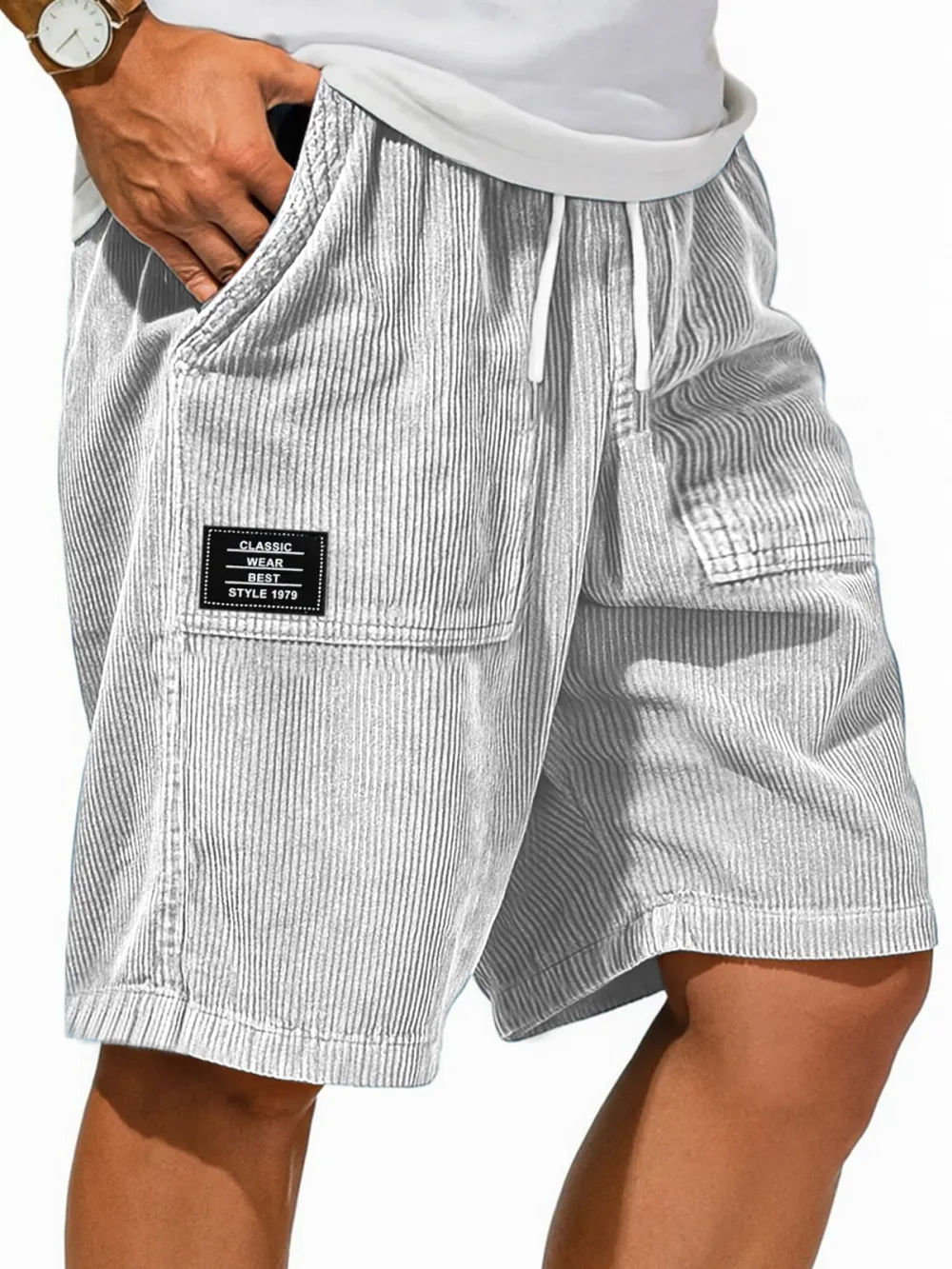 Structured Garment Washed Shorts