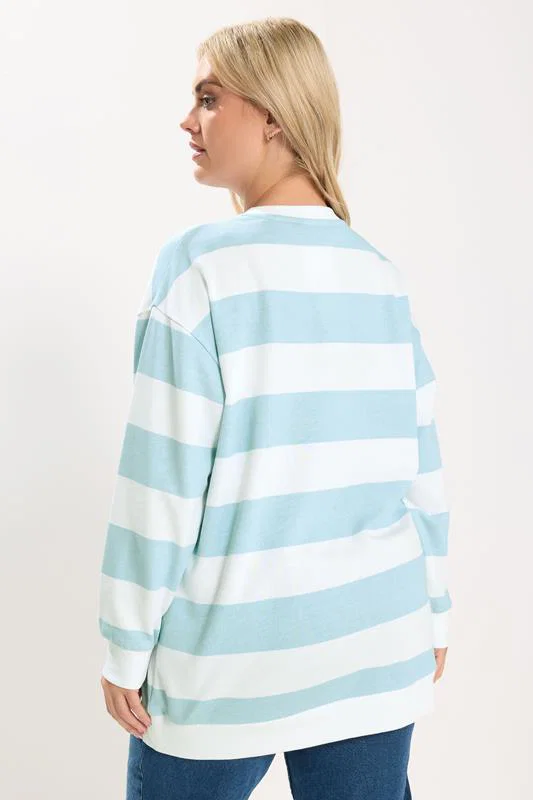 Blue & White Stripe Sweatshirt detail 2