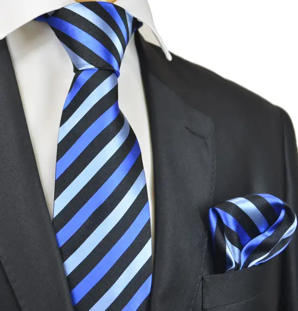 Modern Silk Striped Men's Necktie Accessory Set