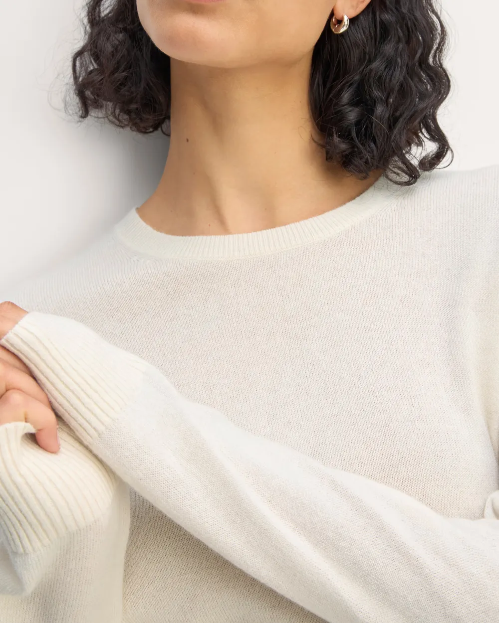 The White Classic Crew in Cashmere