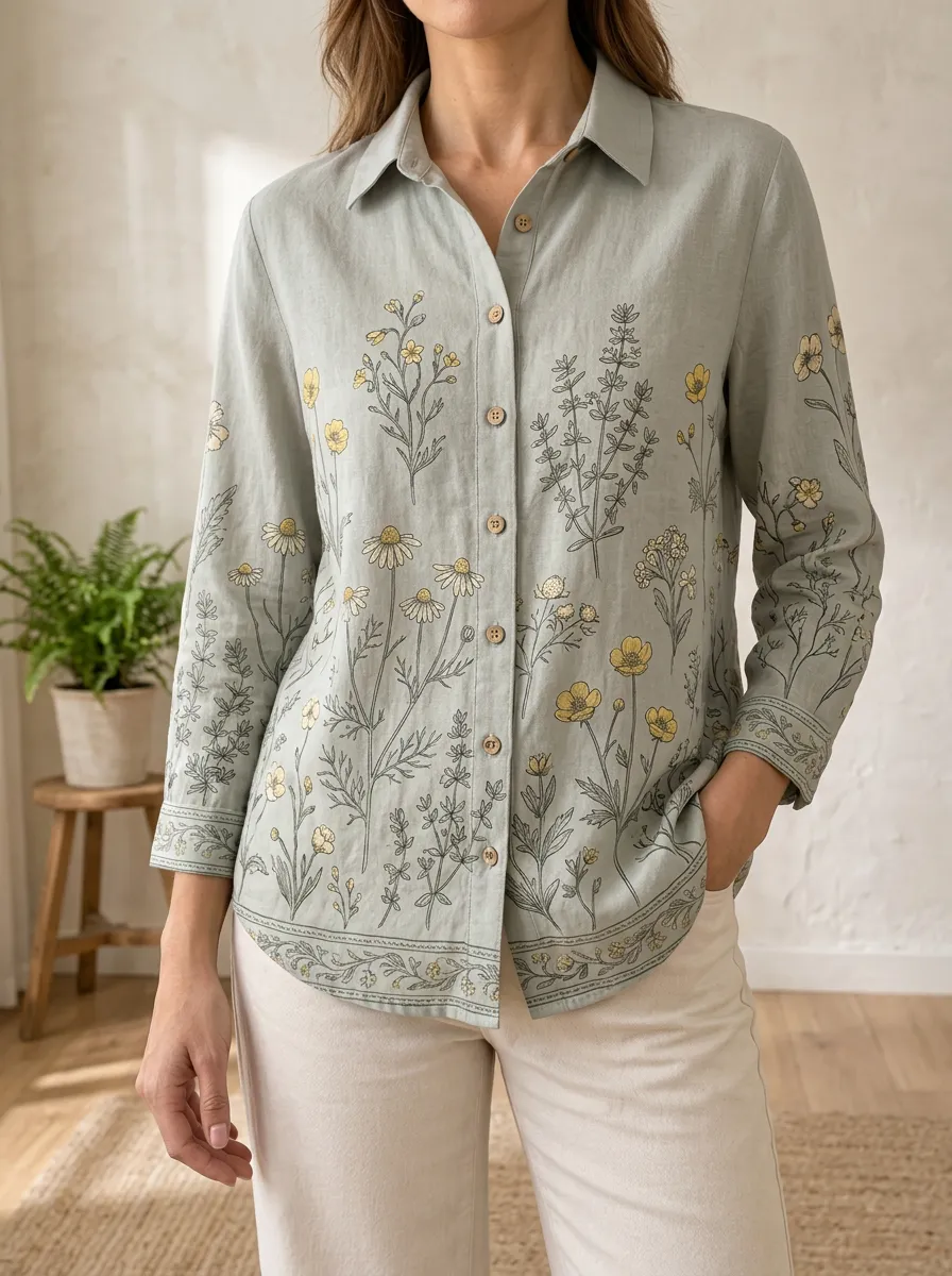 Women's Valley Botanical Nature Lover Wildflower Shirt