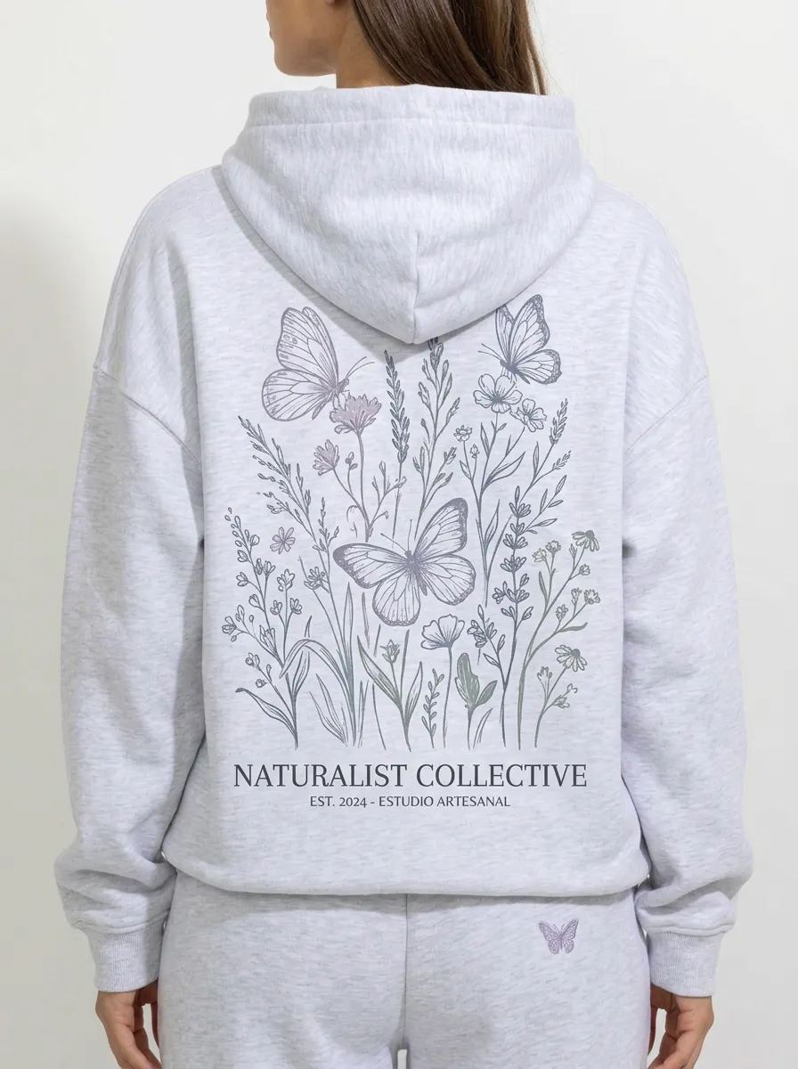 Women's Nature Lover Butterfly Wildflower Printed Hoodie