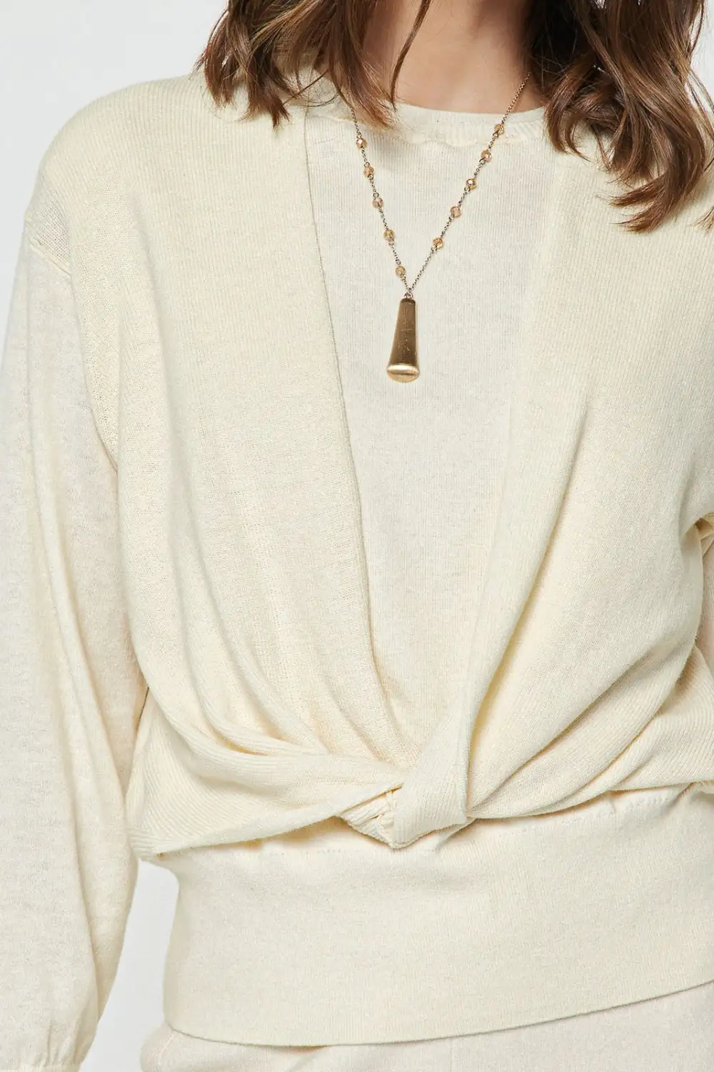Twist Front Sweater Top