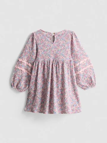 1-9yrs | Crinkle Balloon Sleeve Smock Dress