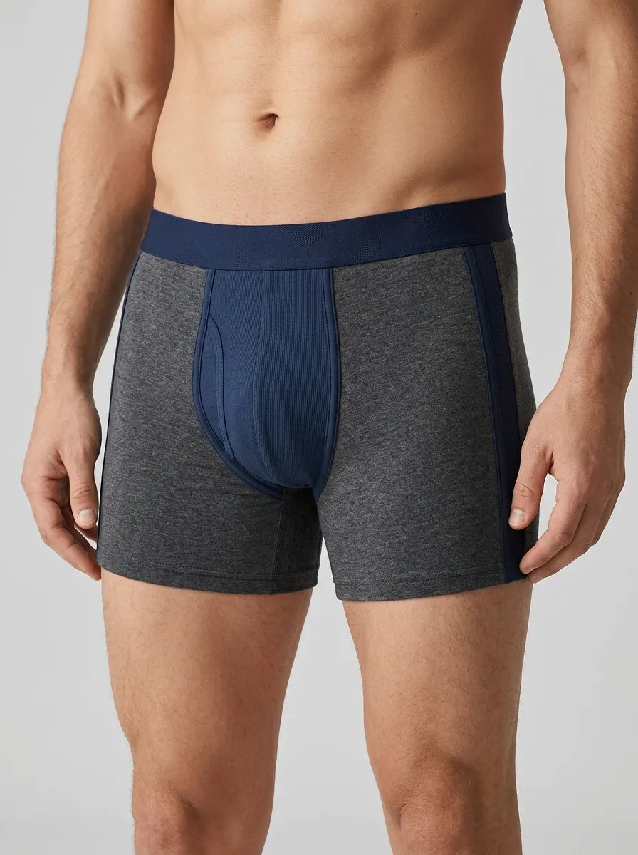 Dynamic Contrast-Panel Athletic Profile Men's Boxer Briefs