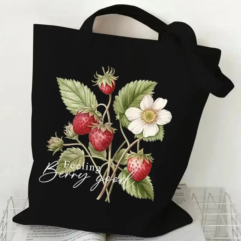Bohemian Canvas: Flower-Pattern Shopper Tote Bag