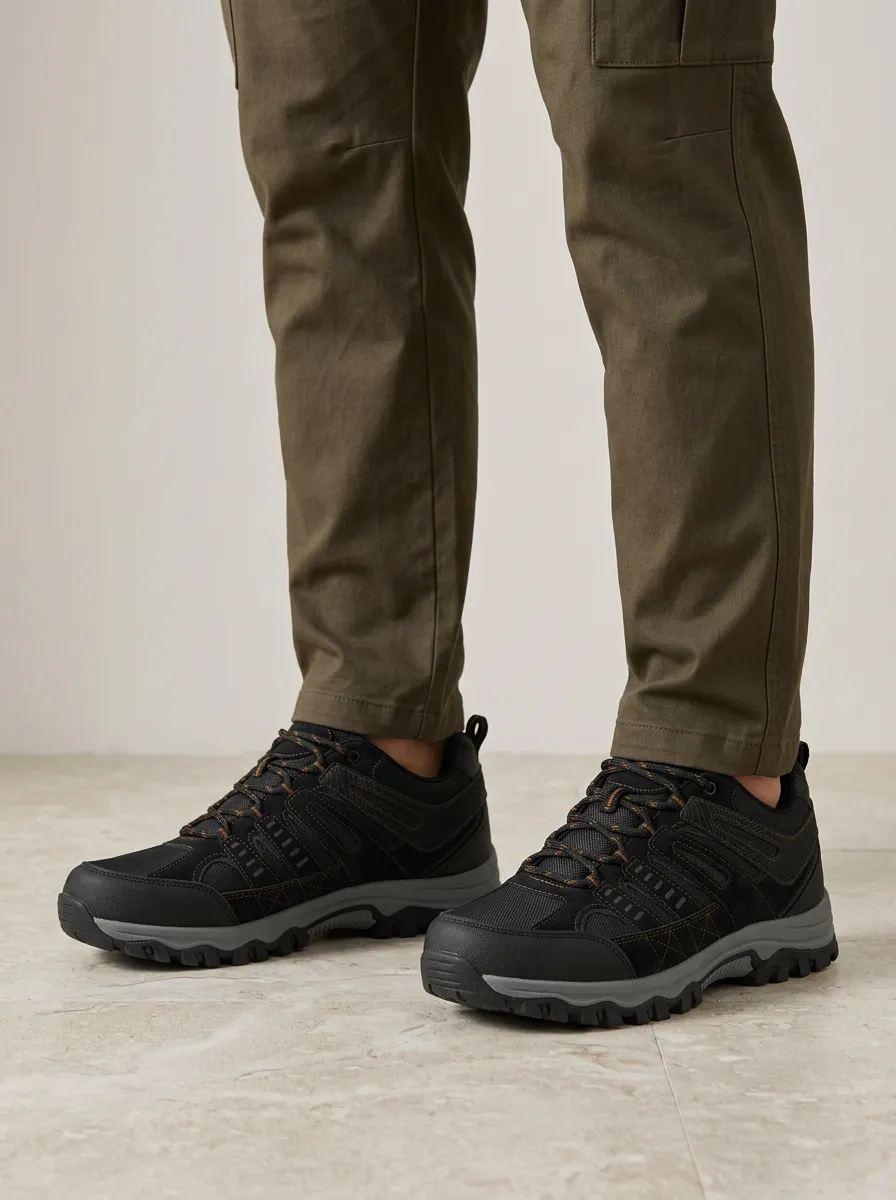 Men's Casual Hiking Enthusiast Topographic Pattern Printed Outdoor Shoes