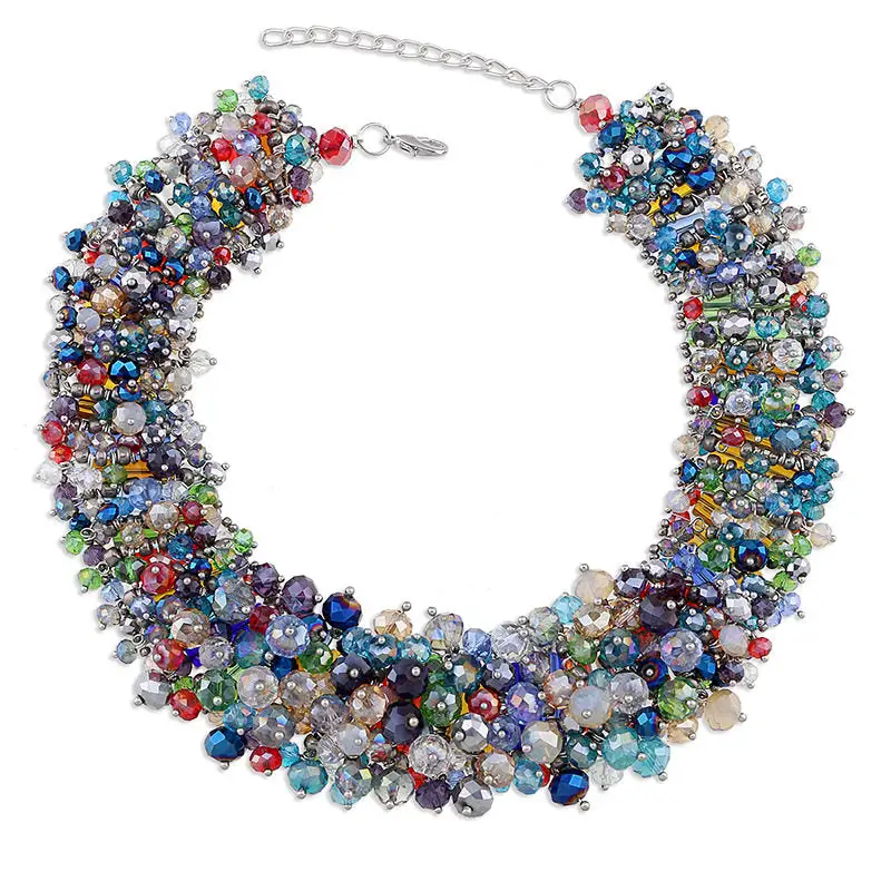 Handwoven Turquoise Beaded Short Necklace