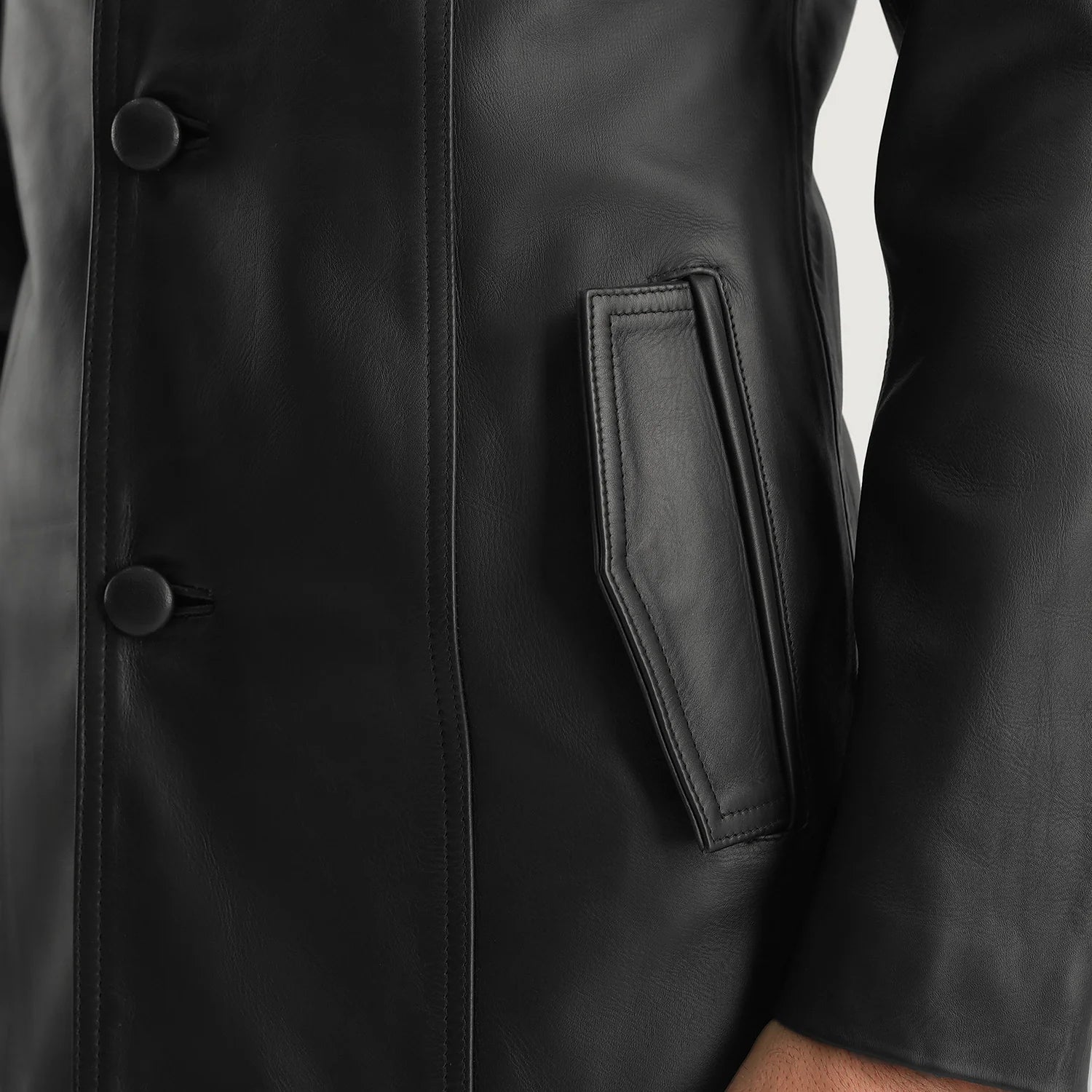 Men's Utility Leather Coat