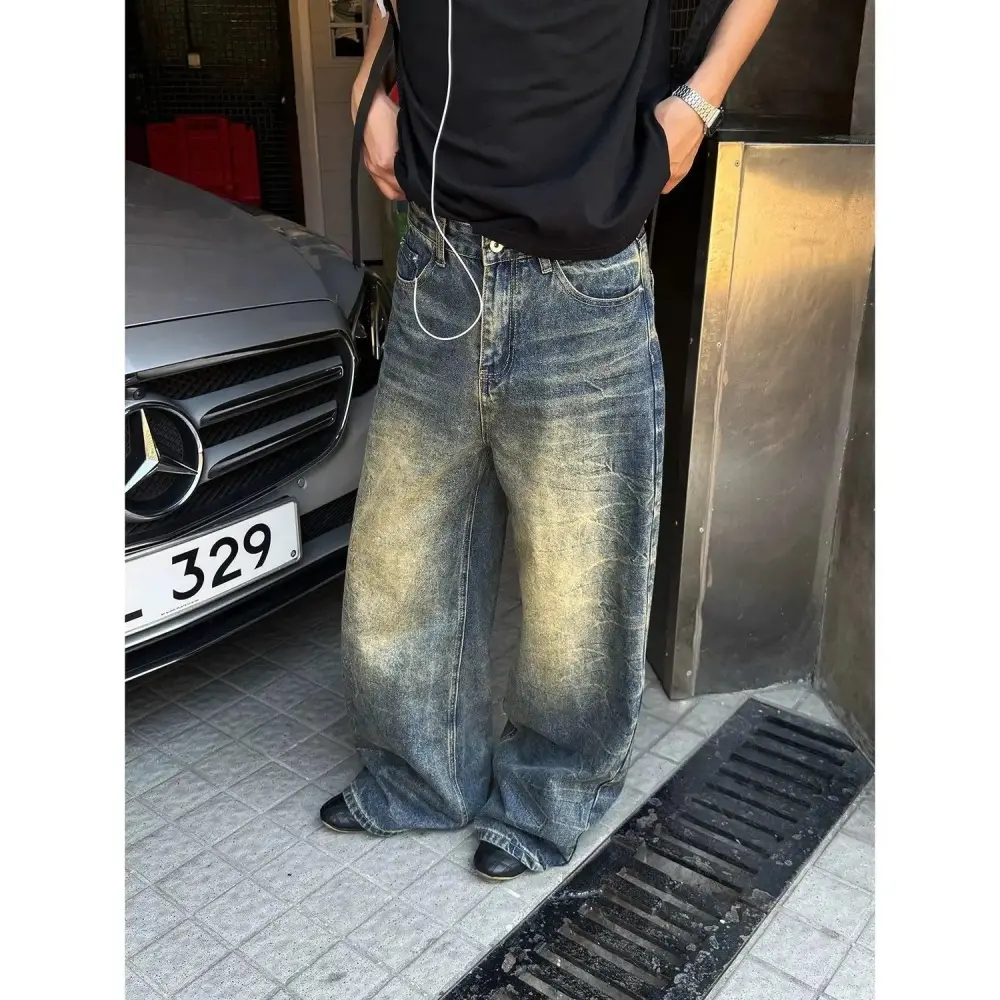 Vintage Washed Loose Fit Jeans