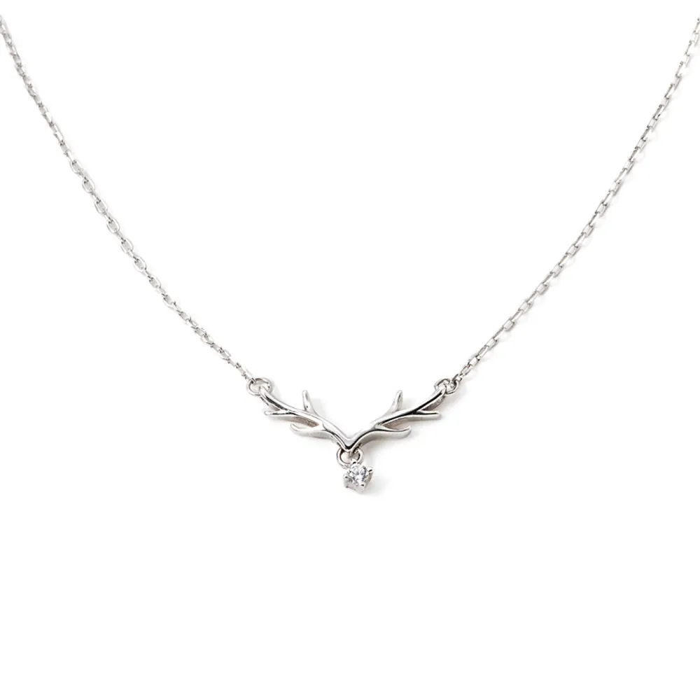Delicate Antler Pendant Necklace