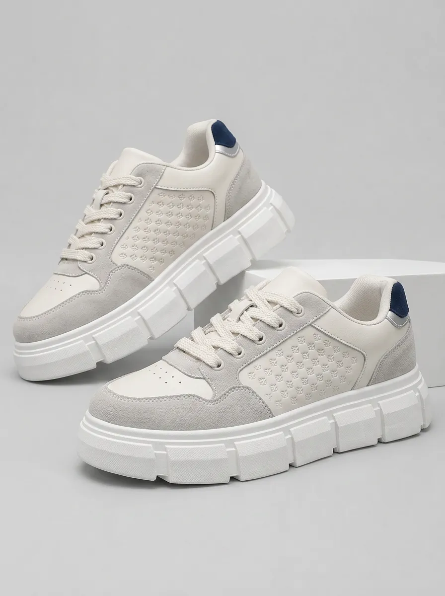 Men's Street Casual Geometric Pattern Embossed Printed Sneakers