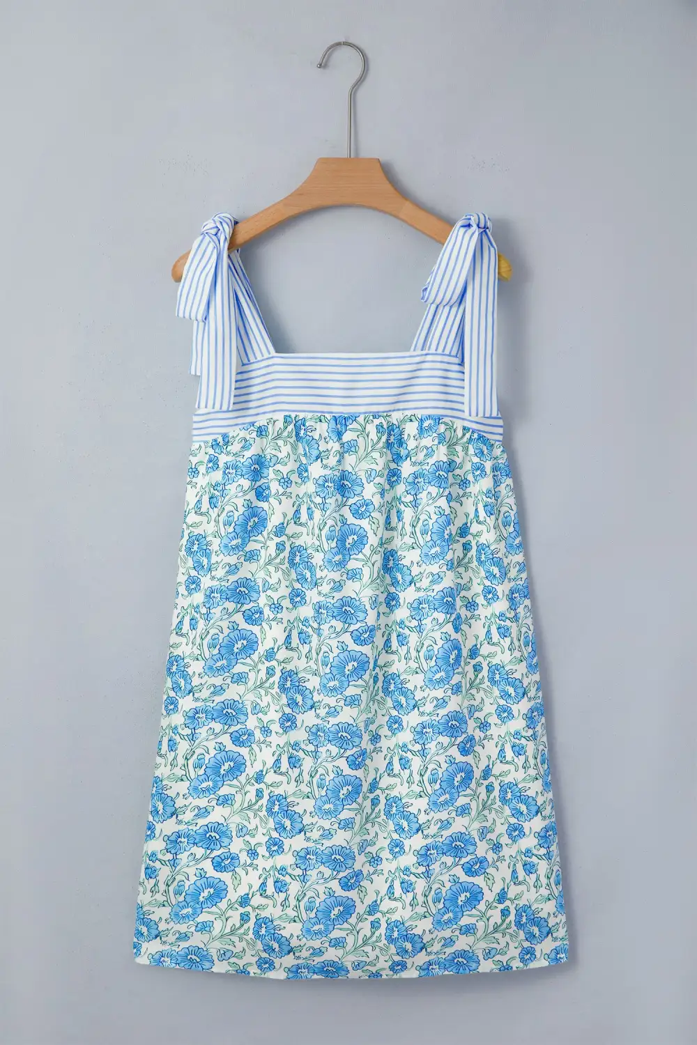 Drape Floral Striped Mini Dress