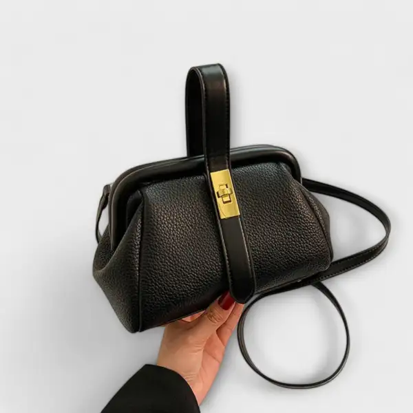 Structured Open Top Leather Handbag