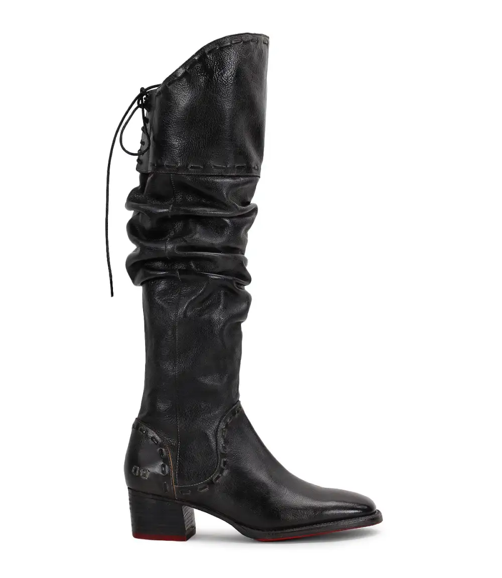 Ruched Contrast-Stitched Everyday Boots