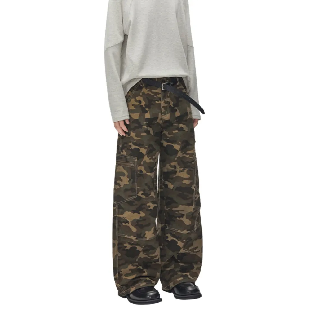 Modern Cargo Camouflage Denim Jeans