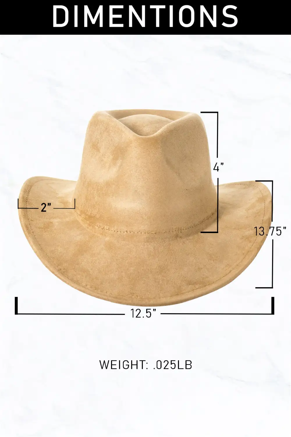 Suede Regular Cowboy Fedora Hat with Native Belt
