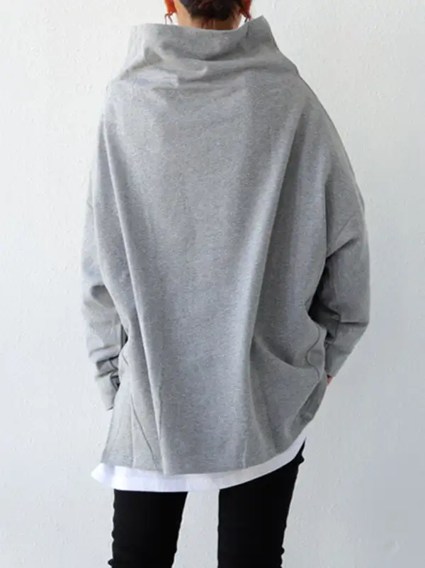 Urban High Neck Long Sleeve Oversize T-Shirt