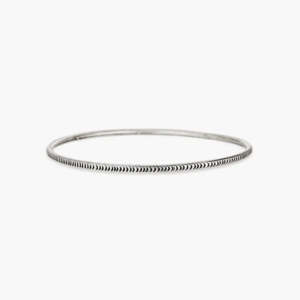 Sun Earth Hill Tribe Silver Bangle