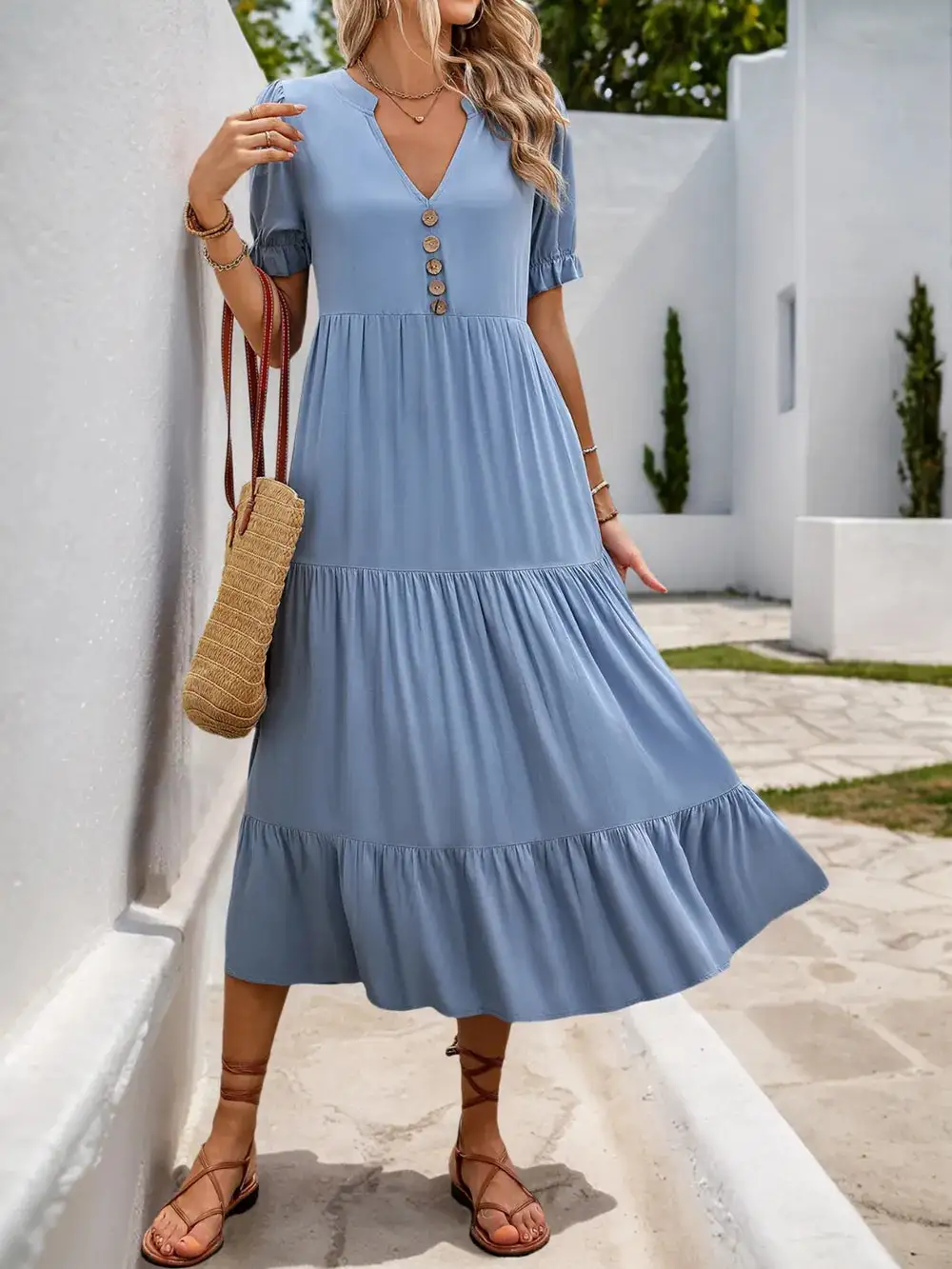 Tie Detail Midi Dress