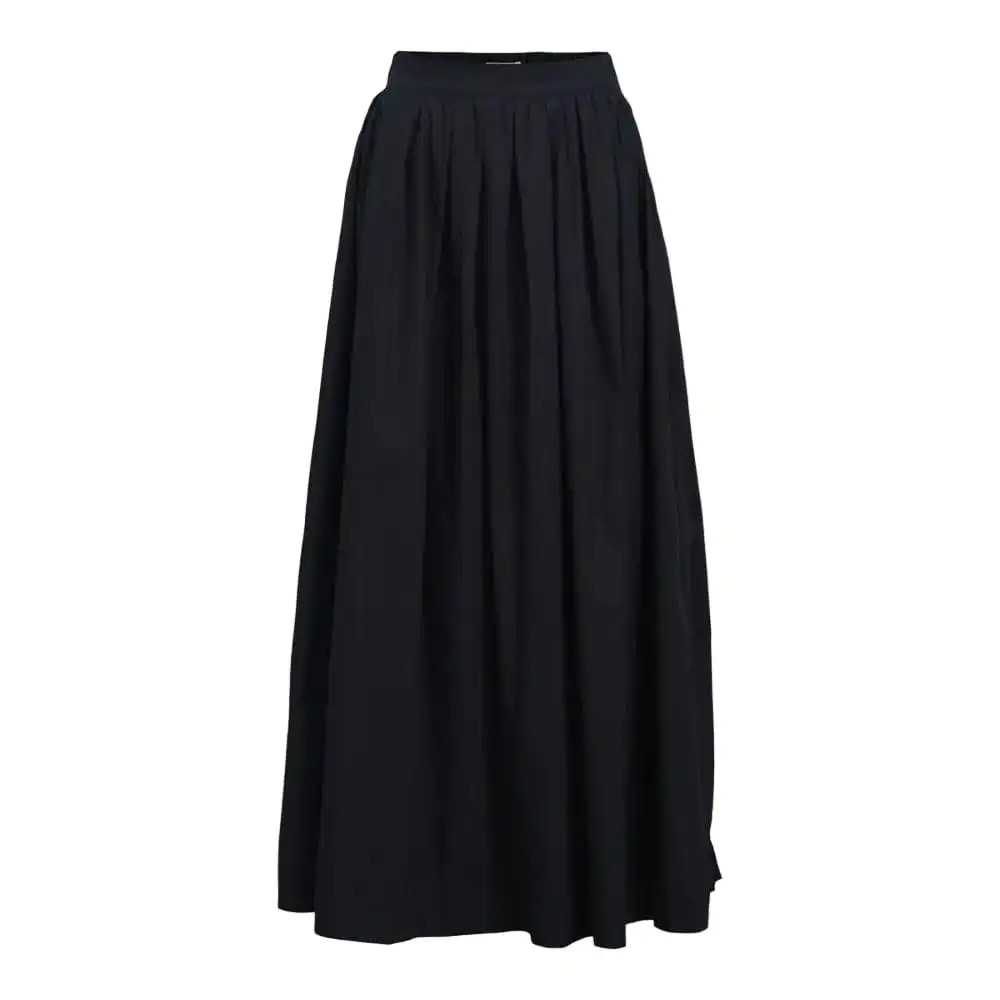 Pleated A-Line Maxi Skirt