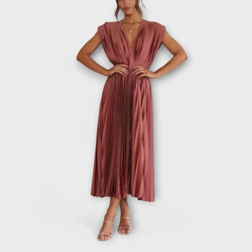 Pleated Flowing Relaxed Casual Dress
