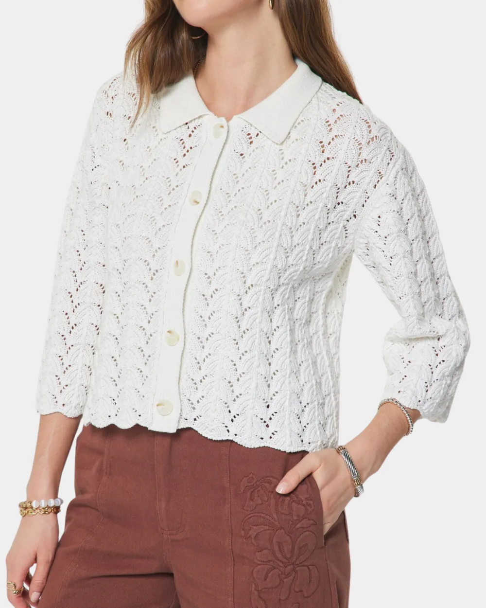 Relaxed Crochet Cardigan Cardigans