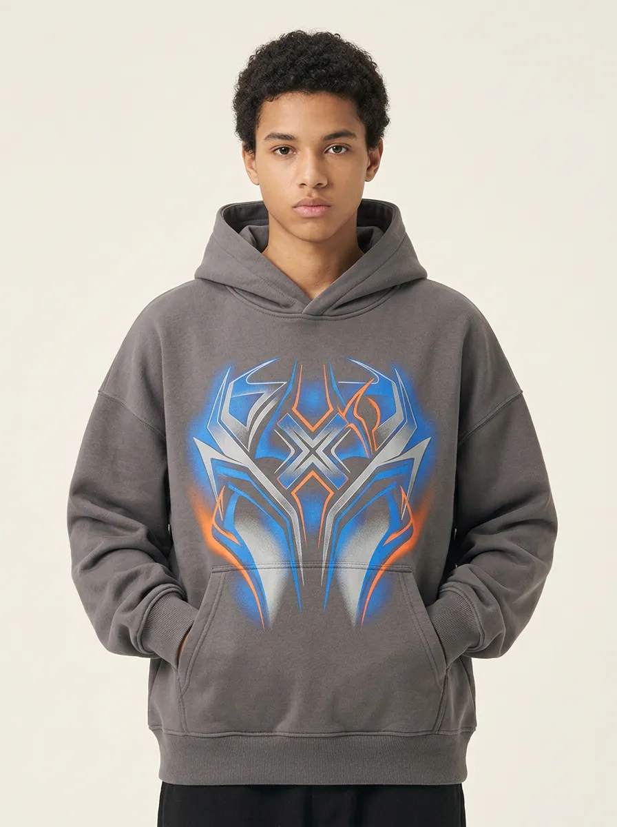 Unisex Y2K Streetwear Tribal Graphic Hoodie