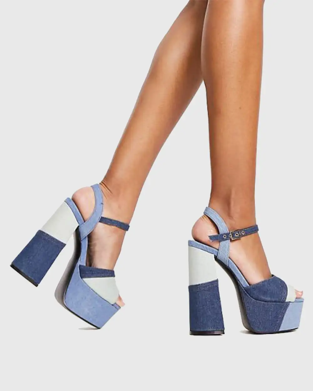Colorblock Strap Platform Sandals