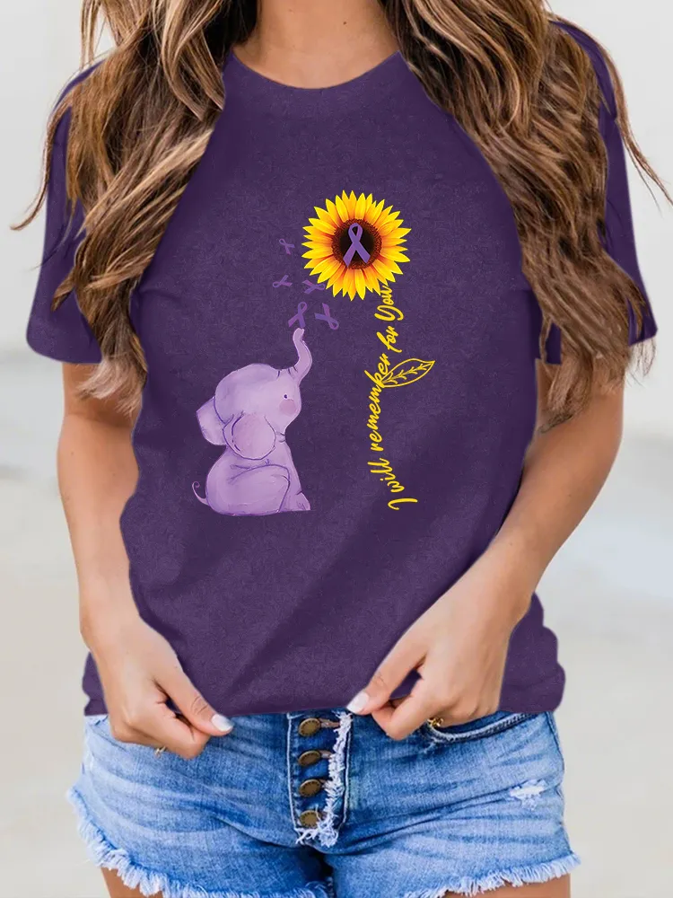 Women's I Will Remember For You Round-Neck Short-Sleeved T-Shirt