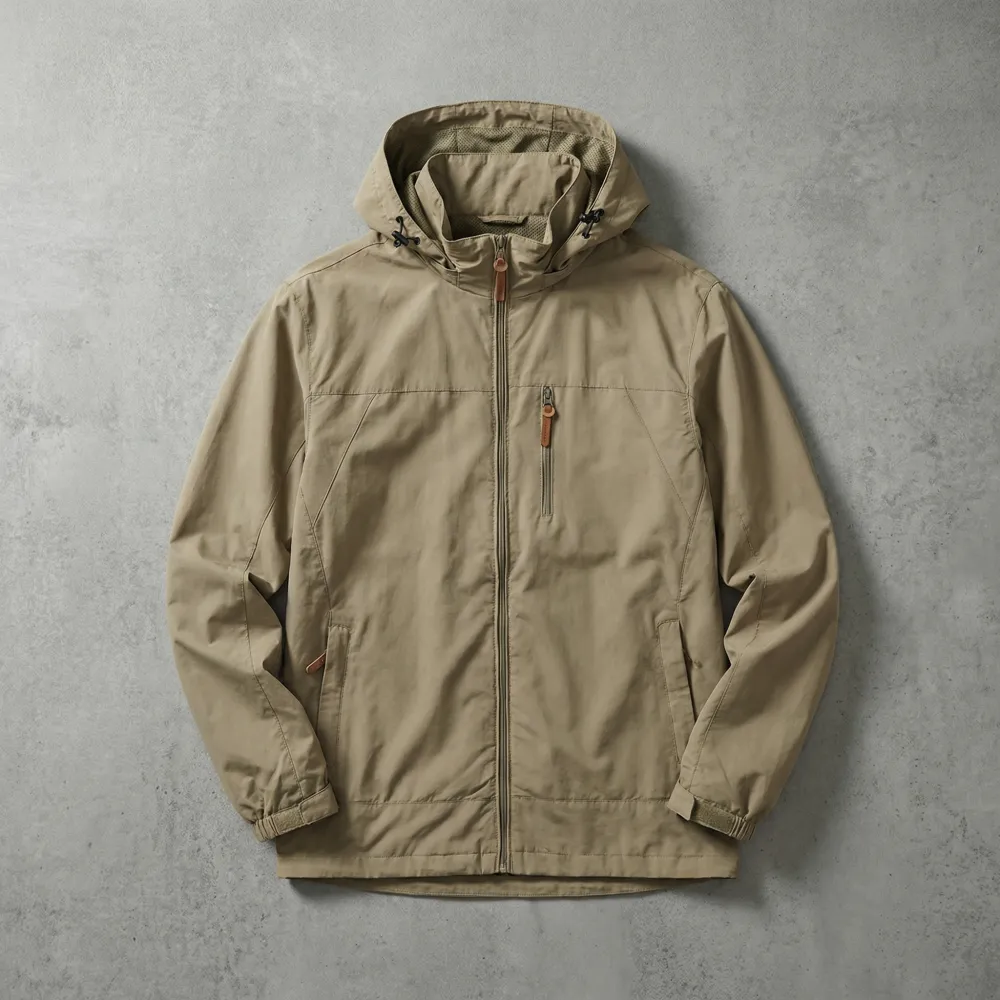 Hooded Zip Front Lightweight Jacket