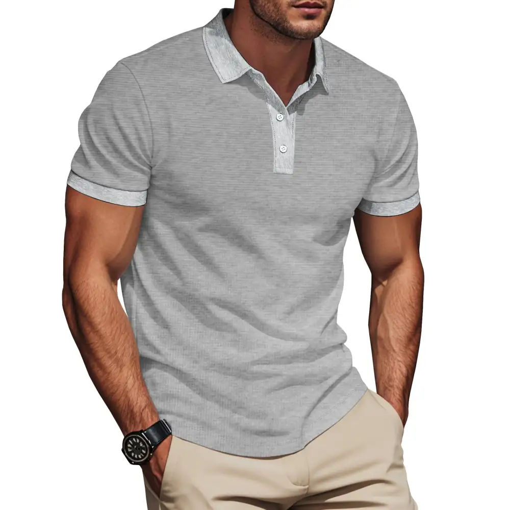 Ribbed Slim Fit Fitted Polo Shirt