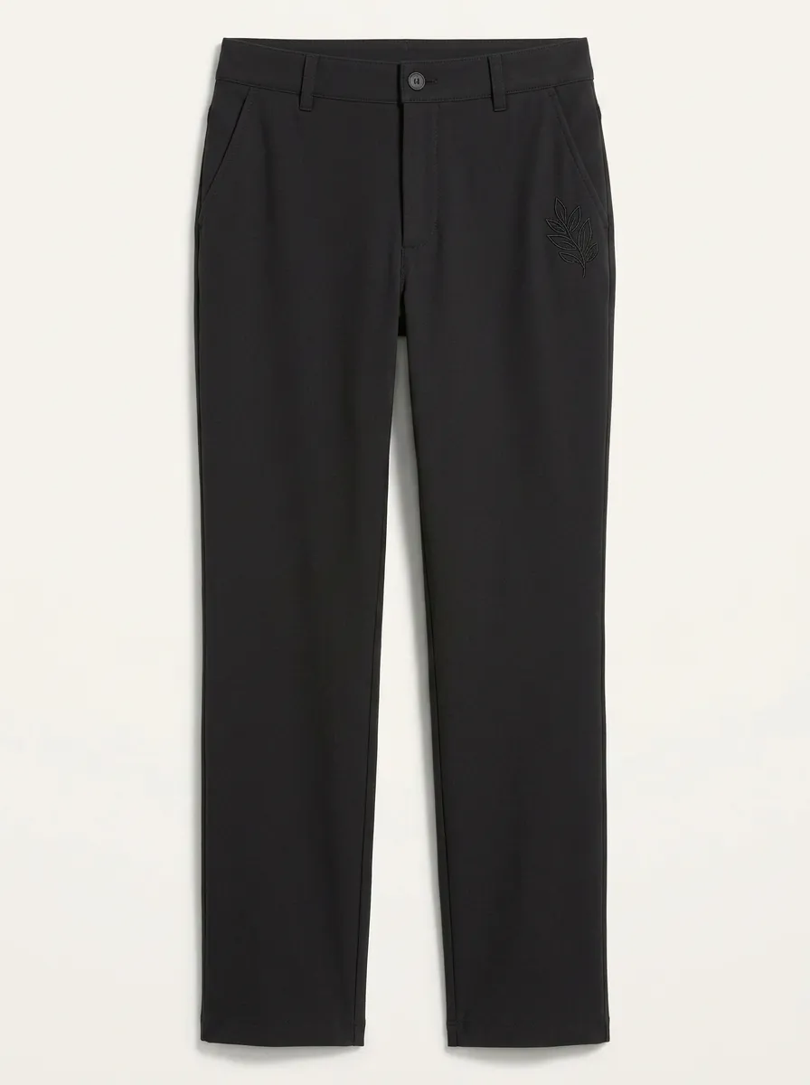 Women's Streamlined All Day Leaf Embroidered Mid Rise Straight Leg Pants