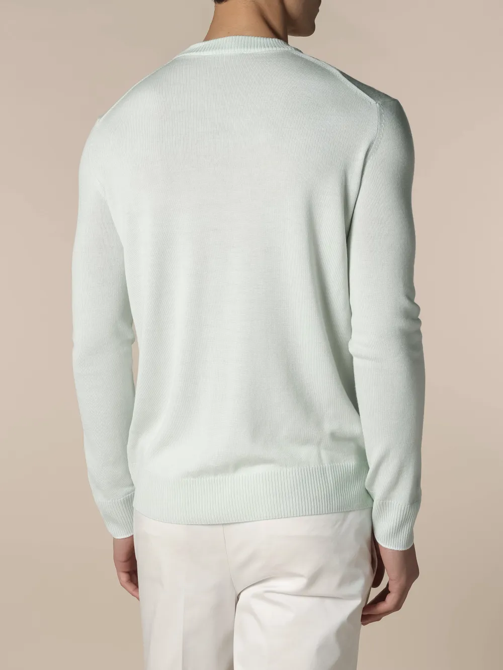 Knit Crew Neck Sweater With Extrafine Merino Merino Wool Slim Fit Crew Neck Knit Construction